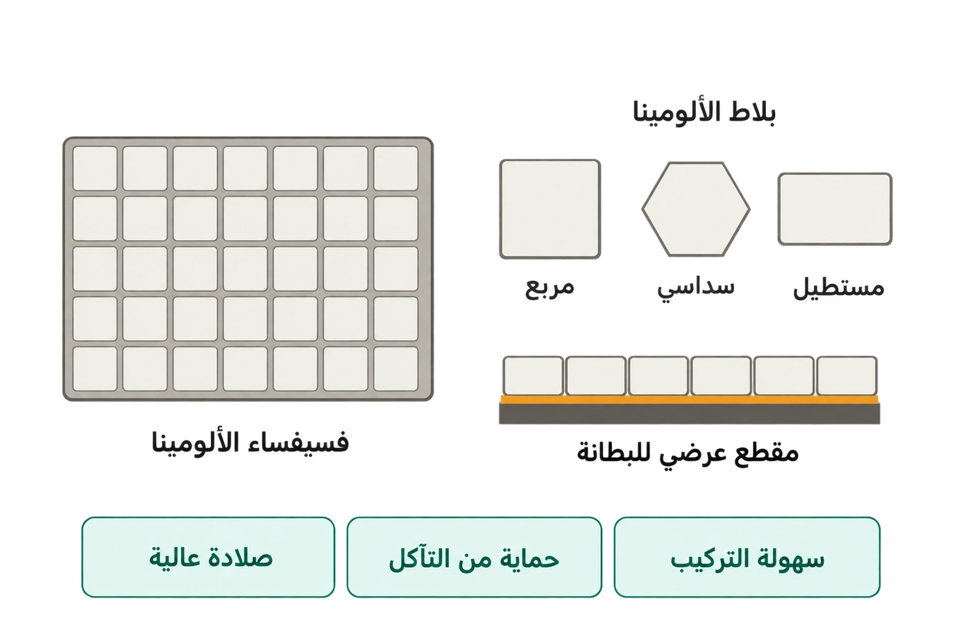 فسيفساء وبلاط الألومينا — صورة المنتج