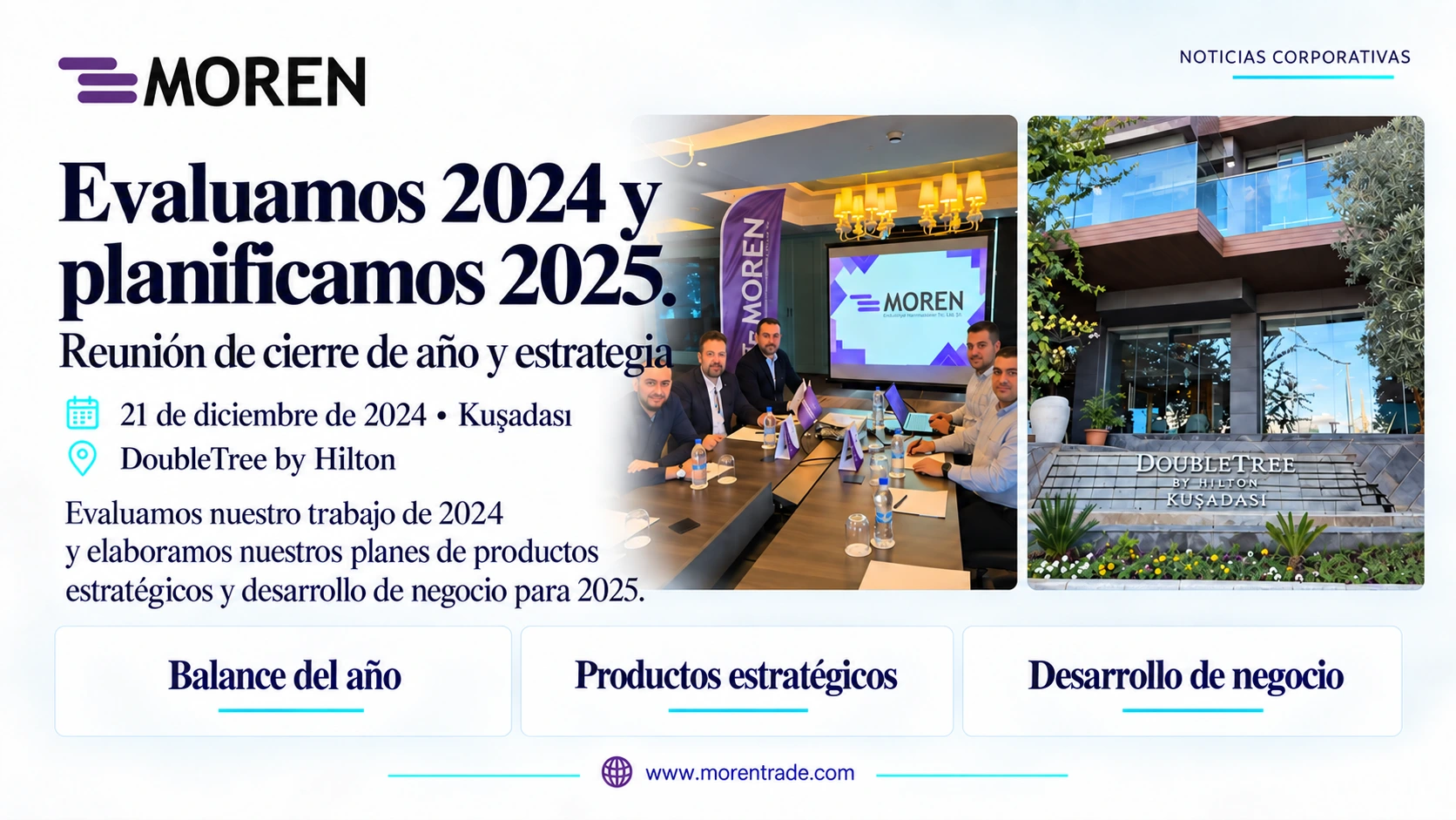 21 de diciembre de 2024, DoubleTree by Hilton Kuşadası. En nuestra reunión de estrategia de fin de año evaluamos el trabajo realizado y desarrollamos planes de productos estratégicos y desarrollo de negocio.
